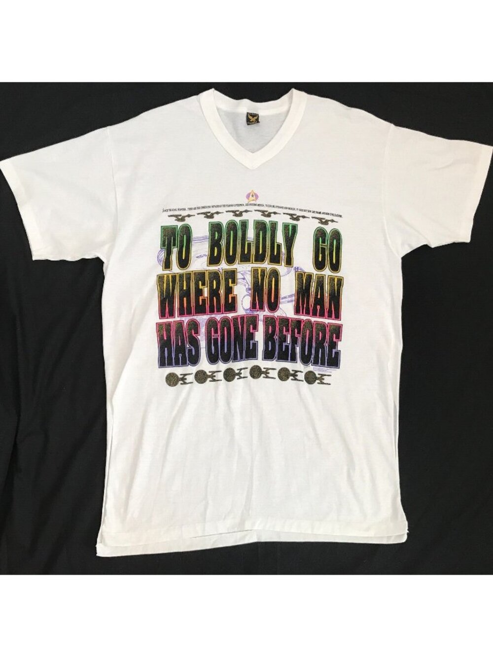 Vtg 1992 Star Trek T-Shirt Boldly Go Where No Man Has Gone USS Enterprise 2XL